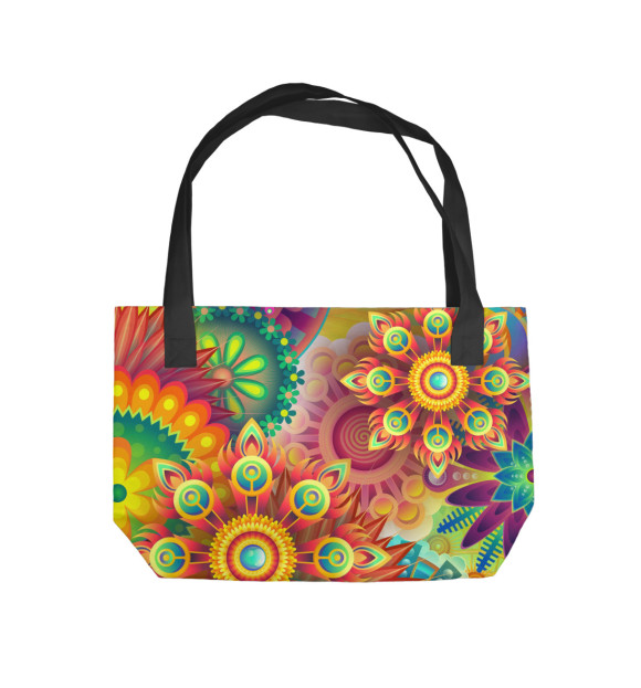Пляжная сумка с изображением Цветы цвета 