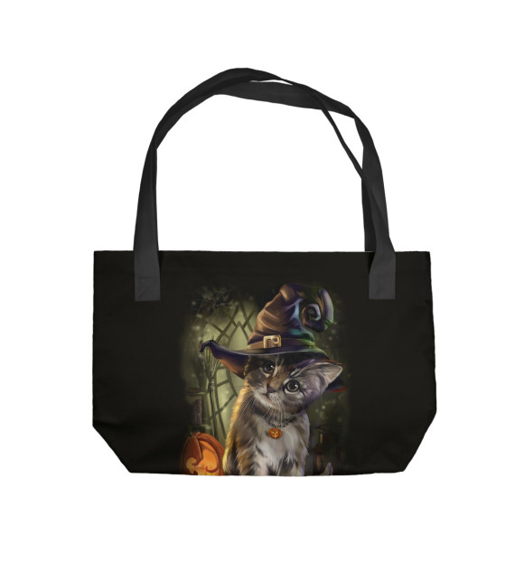 Пляжная сумка с изображением Ведьмин котенок цвета 