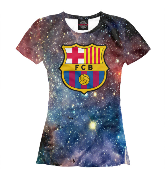 Женская футболка с изображением ФК Барселона Cosmos цвета Белый