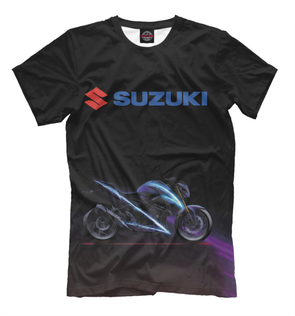 Мужская футболка с изображением Suzuki цвета Черный