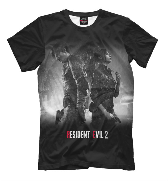 Мужская футболка с изображением Resident Evil 2 Remake цвета Черный