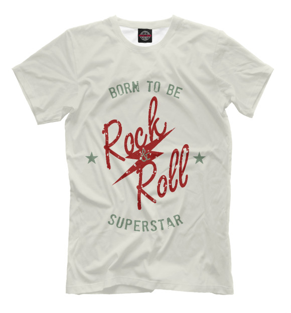 Футболка для мальчиков с изображением Born To Be Rock&Roll Superstar цвета Бежевый