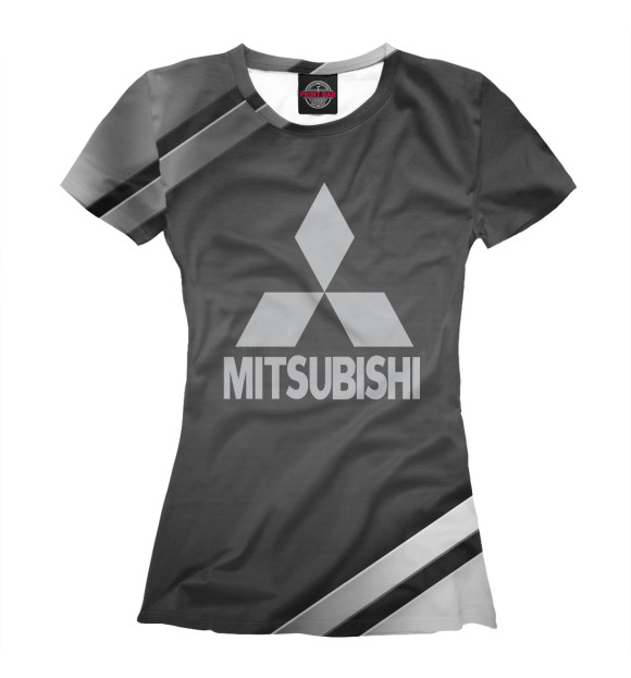 Женская футболка с изображением Mitsubishi цвета Белый