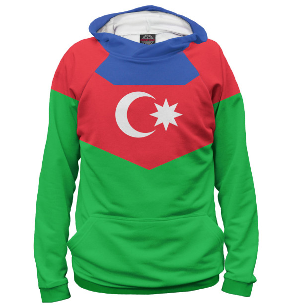 Женское худи с изображением Азербайджан цвета Белый