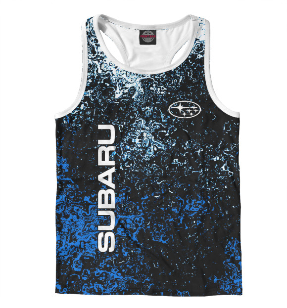 Мужская майка-борцовка с изображением Subaru цвета Белый