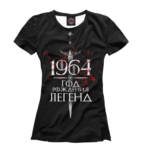 Женская футболка с изображением 1964 цвета Белый