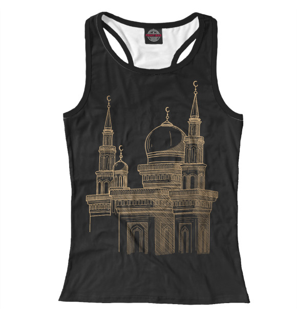 Женская майка-борцовка с изображением Мечеть цвета Белый