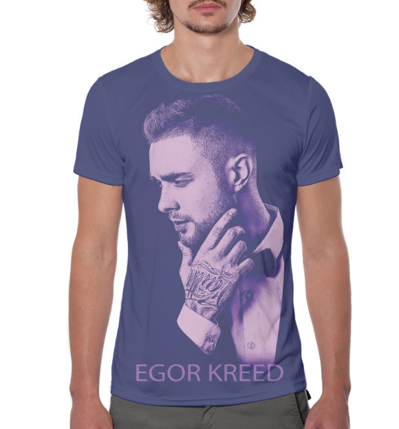 Мужская футболка с изображением Егор Крид цвета Белый