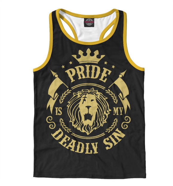 Мужская майка-борцовка с изображением Pride is my sin цвета Белый