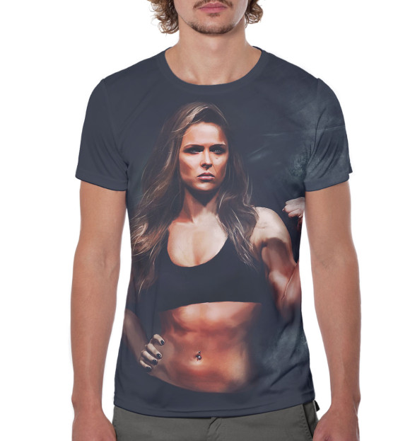 Мужская футболка с изображением Ронда Роузи цвета Белый