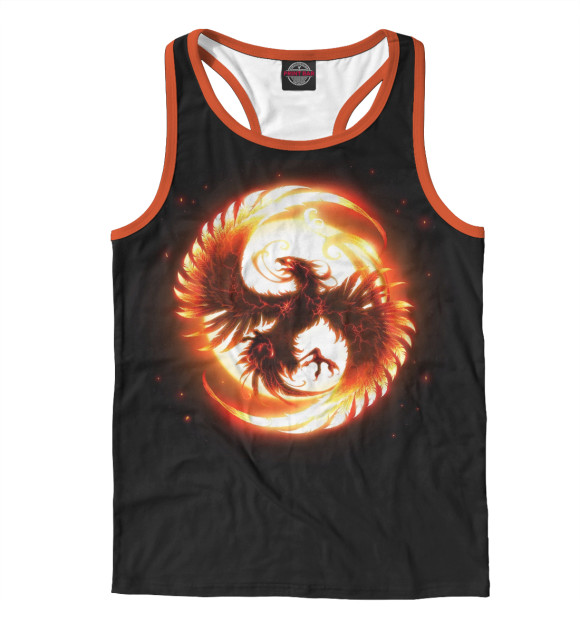 Мужская майка-борцовка с изображением Феникс цвета Белый