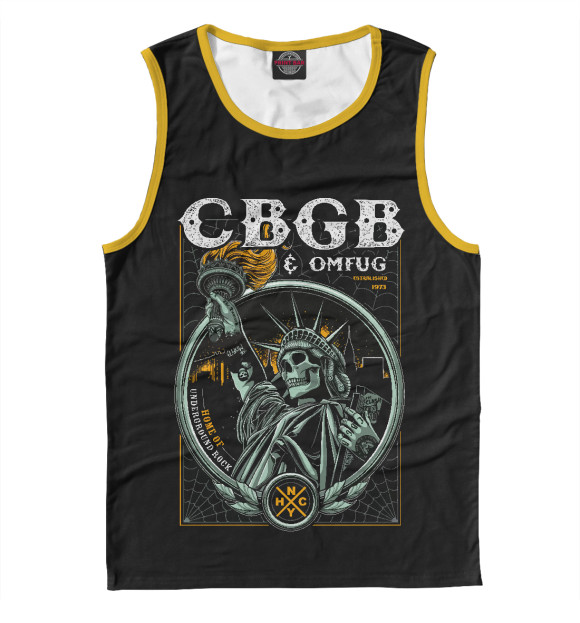 Мужская майка с изображением CBGB NYC цвета Белый