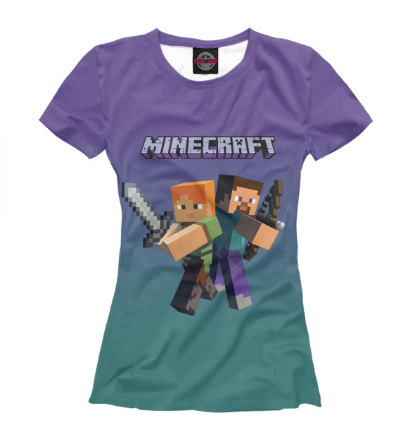 Футболка для девочек с изображением Minecraft цвета Белый