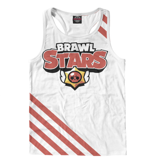Мужская майка-борцовка с изображением Brawl Stars цвета Белый