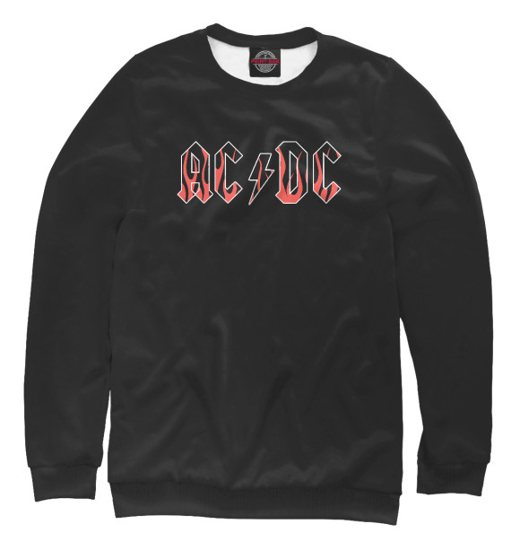 Свитшот для девочек с изображением AC/DC цвета Белый