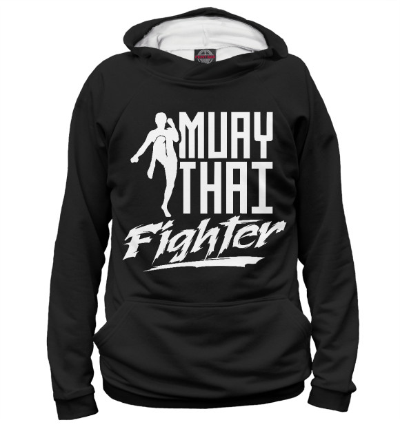 Женское худи с изображением Muay Thai Fighter цвета Белый