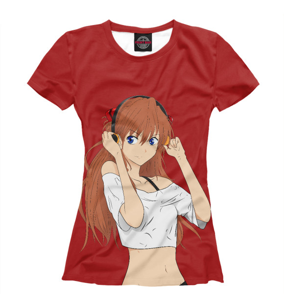 Женская футболка с изображением Аска Лэнгли Сорью цвета Белый