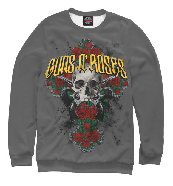 Женский свитшот с изображением Guns N'Roses цвета Белый