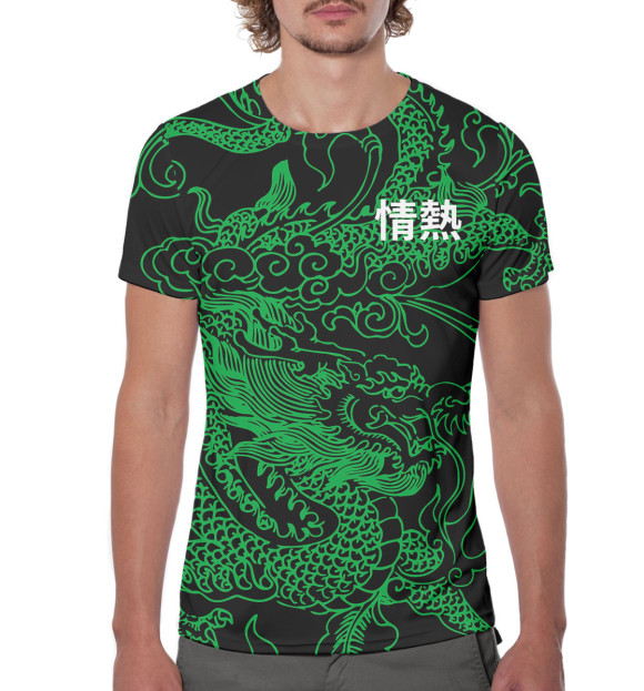 Мужская футболка с изображением Dragons цвета Белый
