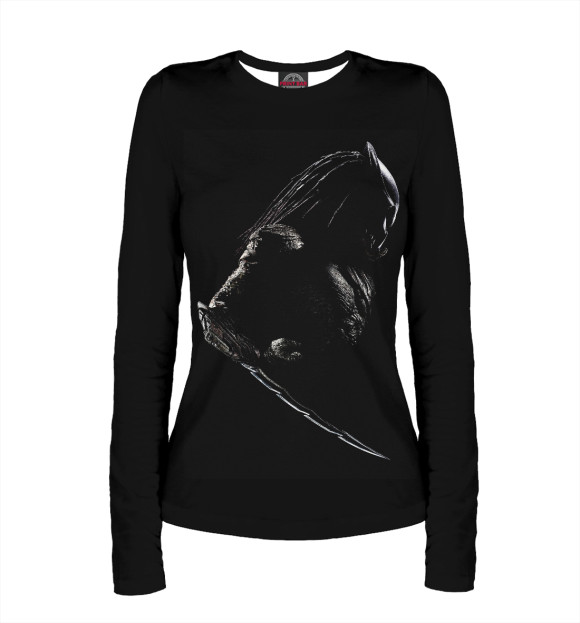 Женский лонгслив с изображением Хищник цвета Белый