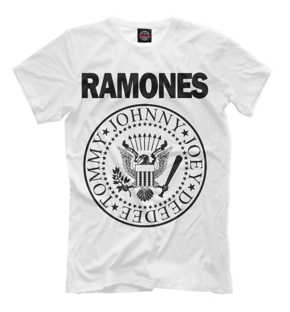 Мужская футболка с изображением Ramones цвета Молочно-белый