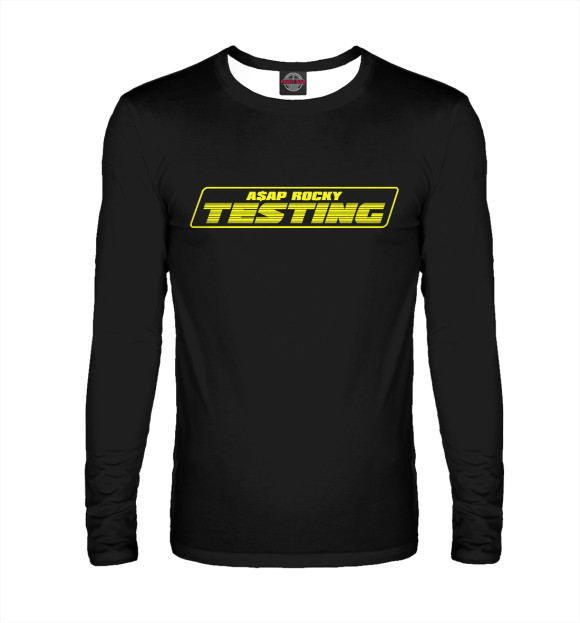 Мужской лонгслив с изображением Testing Asap Rocky цвета Белый