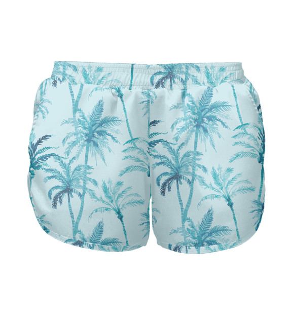 Женские шорты с изображением Пальмы цвета Молочно-белый