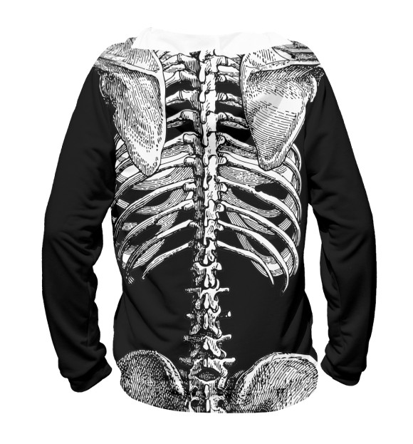 Мужское худи с изображением Костюм Скелета цвета Белый