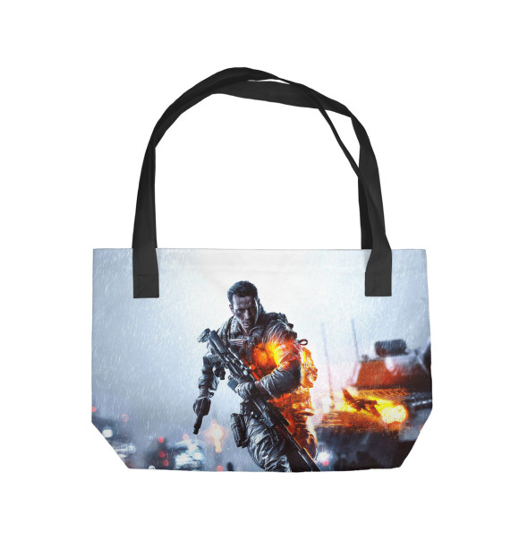 Пляжная сумка с изображением Battlefield 4: War цвета 