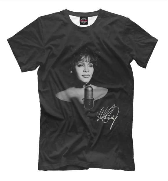 Мужская футболка с изображением Whitney Houston цвета Черный