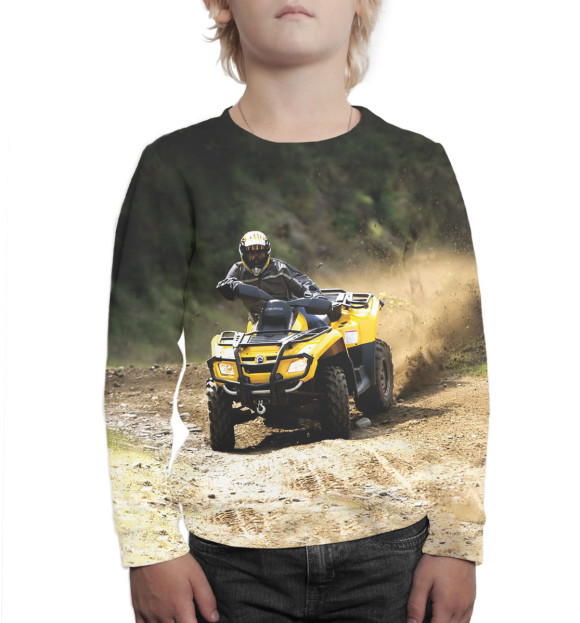 Свитшот для мальчиков с изображением Квадроцикл цвета Белый