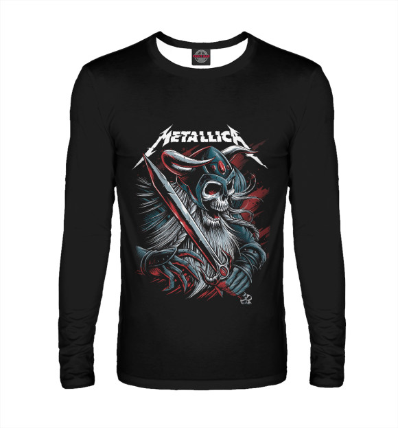 Мужской лонгслив с изображением Metallica цвета Белый