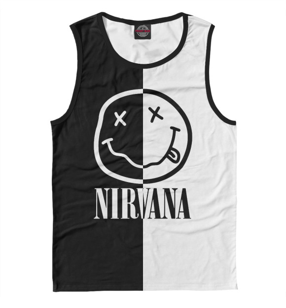 Мужская майка с притом Nirvana цвета Белый Мужская майка с изображением Nirvana цвета Белый