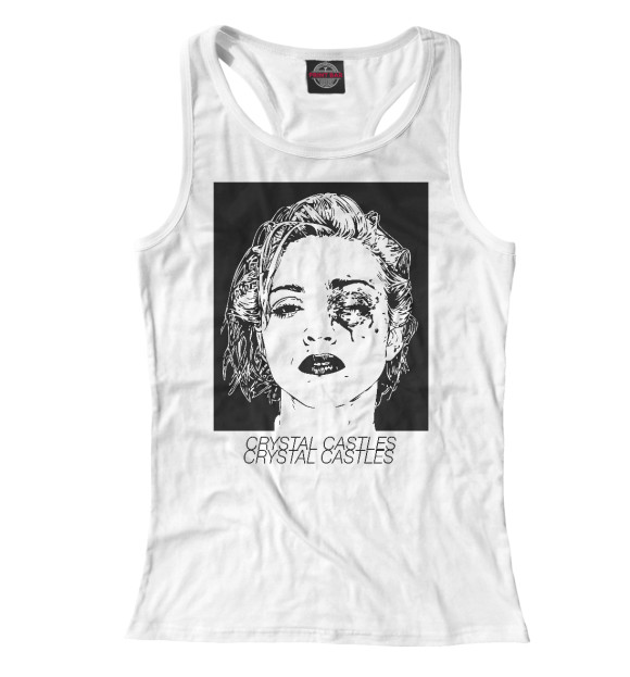 Женская майка-борцовка с изображением Crystal Castles цвета Белый