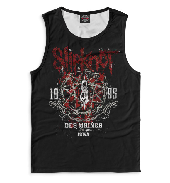 Мужская майка с изображением Slipknot цвета Белый