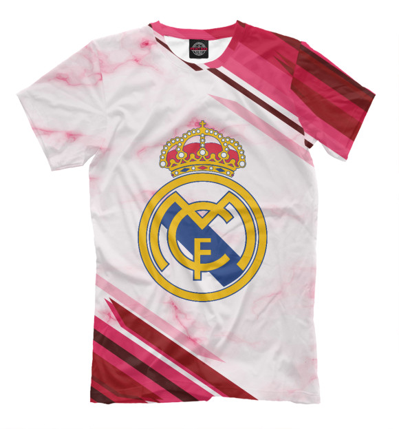 Мужская футболка с изображением Real Madrid 2018 цвета Молочно-белый