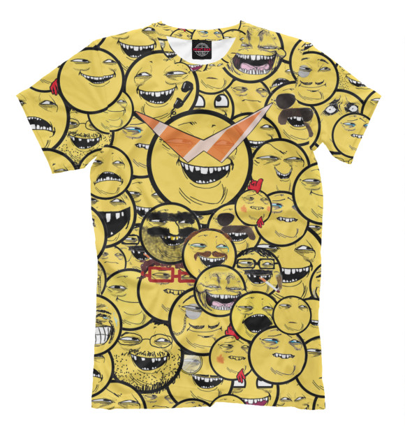 Мужская футболка с изображением Колобки цвета Молочно-белый