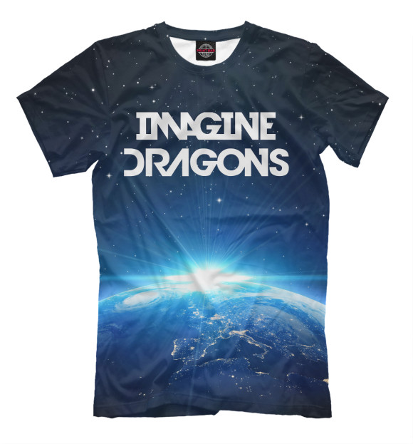 Мужская футболка с изображением Imagine Dragons цвета Молочно-белый