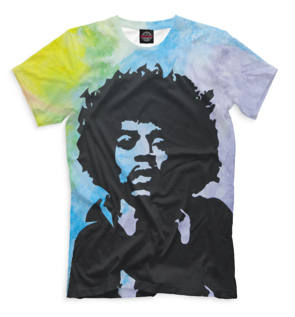 Мужская футболка с изображением Jimi Hendrix цвета Черный