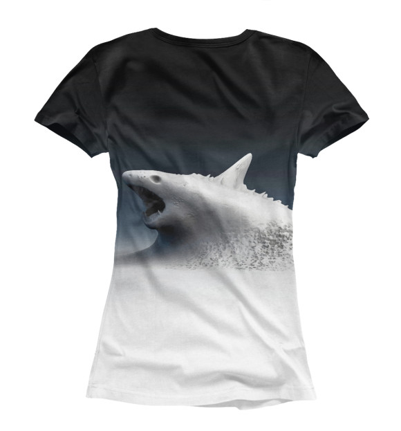Женская футболка с изображением Snow shark цвета Белый