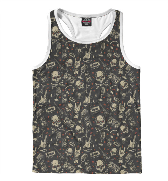 Мужская майка-борцовка с изображением Punk Rock цвета Белый