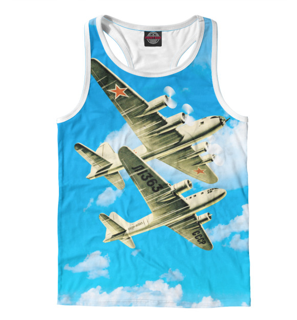 Мужская майка-борцовка с изображением Победа цвета Белый