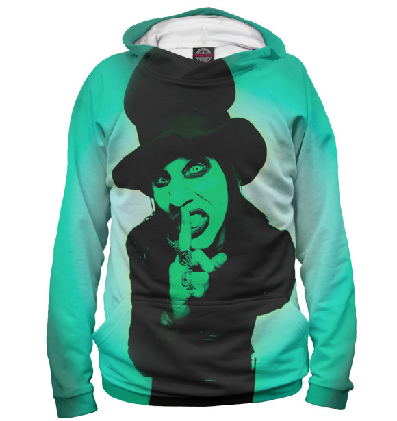 Мужское худи с изображением Marilyn Manson цвета Белый