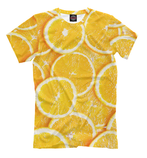 Мужская футболка с изображением Апельсины цвета Молочно-белый