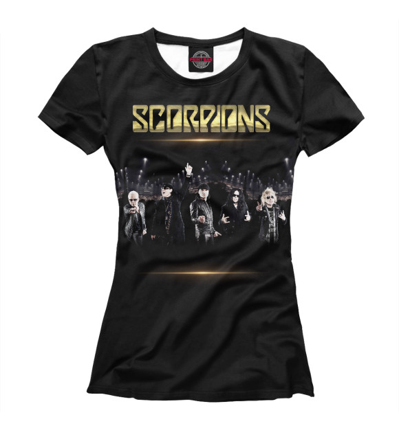 Футболка для девочек с изображением Scorpions цвета Белый