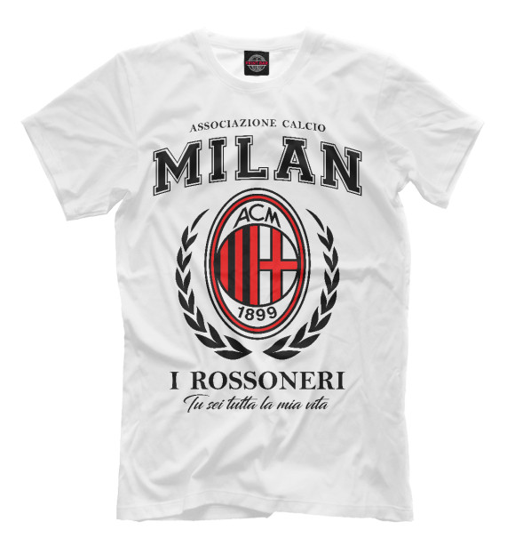 Мужская футболка с изображением Милан цвета Молочно-белый