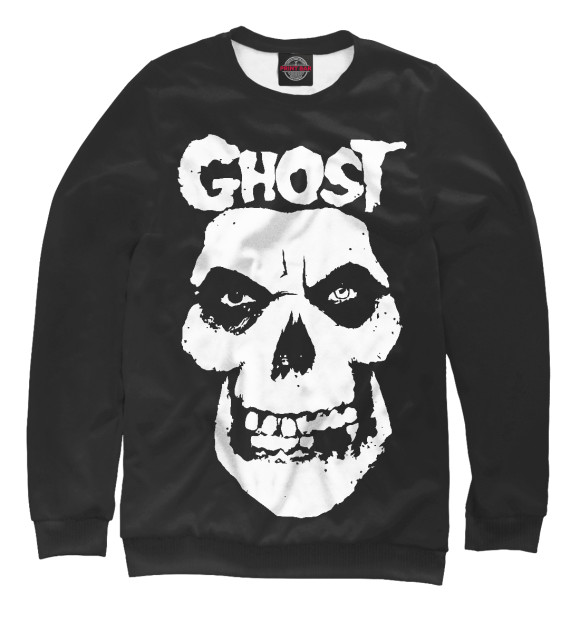 Мужской свитшот с изображением Ghost цвета Белый