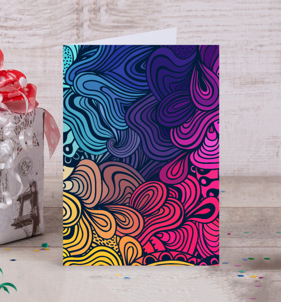 Открытка с притом Psychedelic Rainbow цвета Белый Открытка с изображением Psychedelic Rainbow цвета Белый