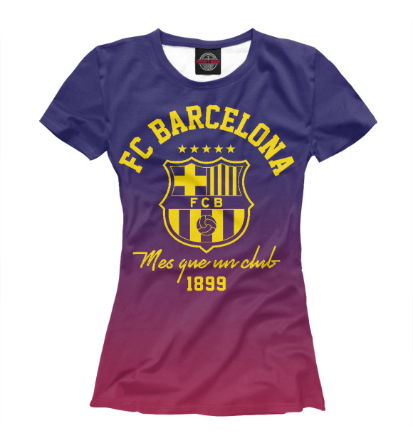 Футболка для девочек с изображением Барселона цвета Белый