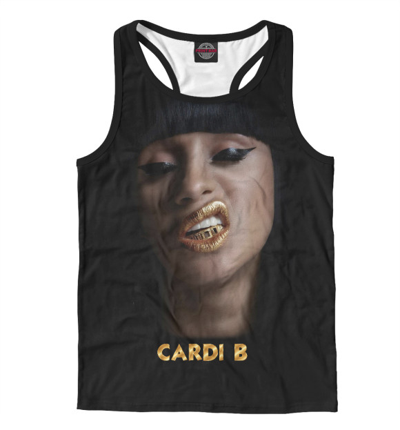 Мужская майка-борцовка с изображением Cardi B цвета Белый